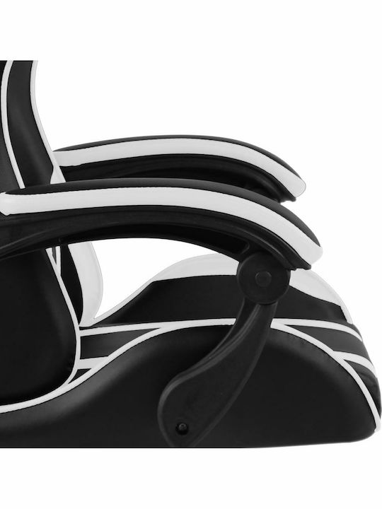vidaXL Racing Artificial Leather Gaming Chair with Footrest Black/White Stripes