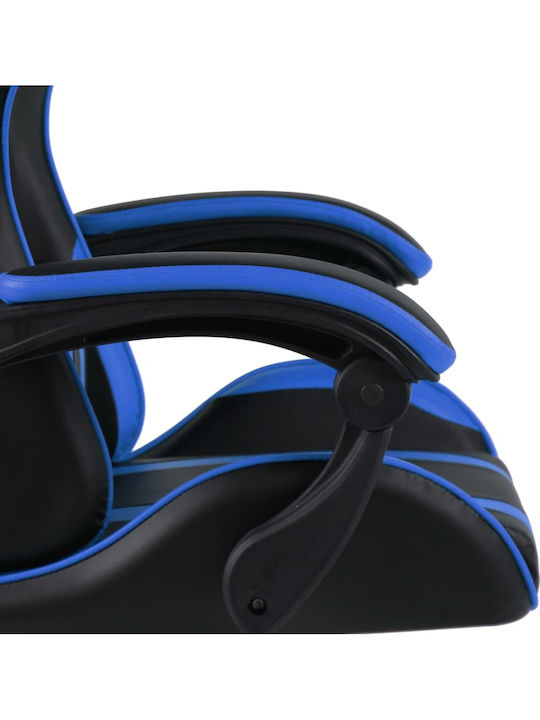 vidaXL Racing Artificial Leather Gaming Chair with Footrest Blue