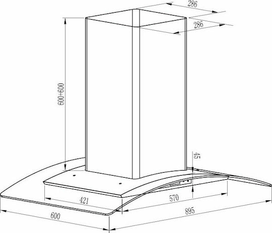 Gruppe Fos 90 Απορροφητήρας Καμινάδα 90cm Inox