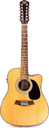 Jack and Danny 12χορδη Ακουστική Κιθάρα CDG-20-12E Cutaway Natural