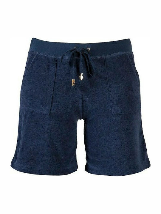 Damen Sportliche Bermuda Terry Marineblau