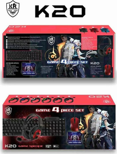 Andowl KR Game Set K20 Set Gaming Tastatură & Mouse (Engleză US)