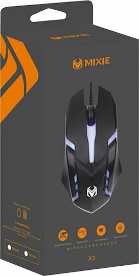 Mixie X3 Gaming Gaming Maus Schwarz