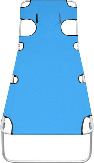 vidaXL Strandliegen Hellblau Faltbar mit Kissen 189x58x27cm. 1Stück