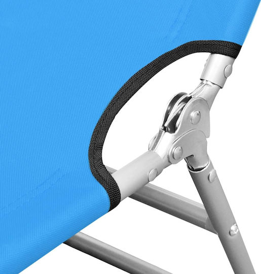 vidaXL Strandliegen Hellblau Faltbar mit Kissen 189x58x27cm. 1Stück