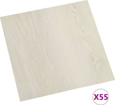 vidaXL Set aus Kunststoffboden PVC mit 55 Fliesen 2mm L30.5StückxB30.5Stück Beige