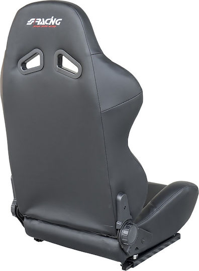 Simoni Racing Tazio Black Κάθισμα Αυτοκινήτου Bucket Ανακλινόμενο Κάθισμα από Οικολογικό Δέρμα Μαύρο