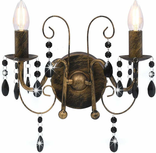 vidaXL Lamp Wall Black 29x29cm