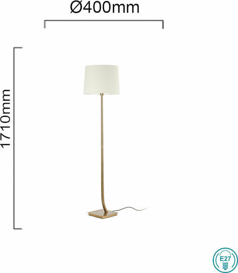 Faro Barcelona Rem Stehleuchte H171xB40cm. mit Fassung für Lampe E27 Gold