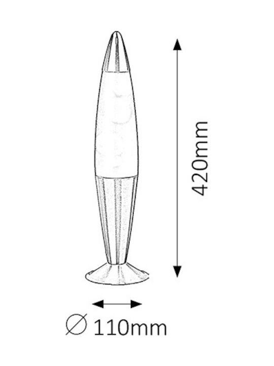 Rabalux Lollipop 2 Decorative Lamp Lava Lamp with Socket for Bulb E14 Silver