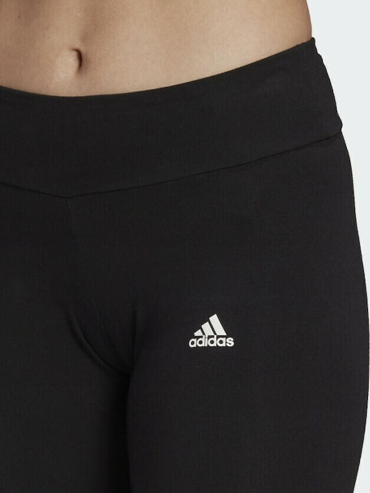 Essentials Cut 3 Stripes Training Γυναικείο Μακρύ Κολάν Ψηλόμεσο Μαύρο