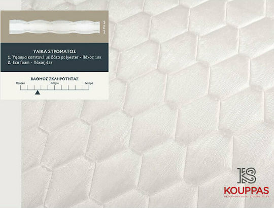 KS Kouppas Single Bed Foam Mattress Topper Complete 90x190x6cm