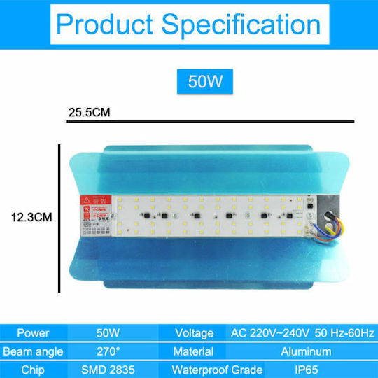Stimeno LED Flutlicht 50W Warmes Weiß 3000K