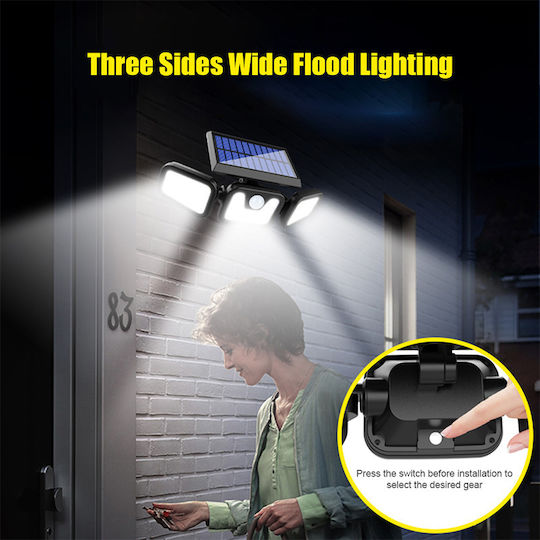 Waterproof Solar LED Flood Light 7W Cold White with Motion Sensor IP44