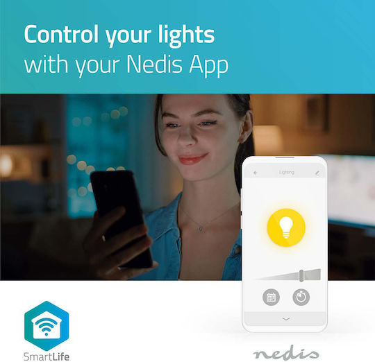 Nedis Smart Λάμπα LED 4.5W για Ντουί E14 Ρυθμιζόμενο Λευκό 350lm Dimmable