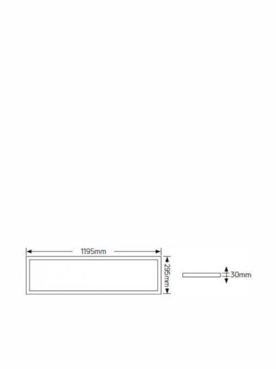 Geyer Rectangular Recessed LED Panel 40W with Natural White Light 4000K 120x30cm