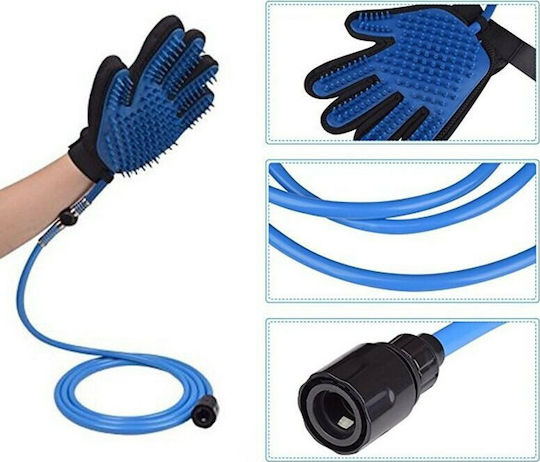 Pet Amigos Handschuh zur Körperreinigung Hund Blau