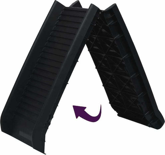 vidaXL Ramp Car for Dog Folding Black 155.5x40x15.5 cm. Black