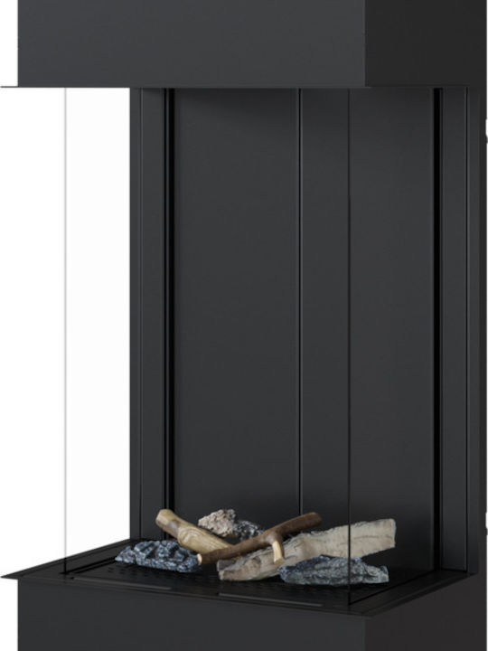 Kratki Leo LP 45 68 G20 Ενεργειακό Τζάκι Αερίου 5.8kW Τρίπλευρο με Σταθερή Πόρτα