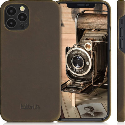 Kalibri Smooth Leather Back Cover Brown (iPhone 12 / 12 Pro)