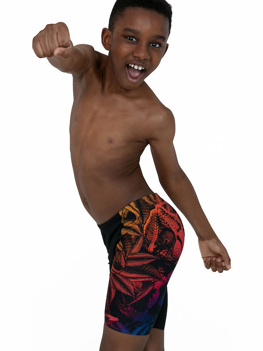 Speedo Jungle Lizzard Digital Kids Swimwear Jammer Black
