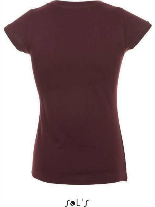 Sol's Moon Femeiesc Tricou Promotional Mânecă Scurtă Oxblood