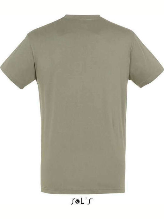 Sol's Regent Ανδρικό Διαφημιστικό T-shirt Κοντομάνικο σε Χακί Χρώμα