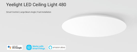 Yeelight Mi Ceiling Light 480 (White) Rund Draußen LED Panel 32W mit Warmes Weiß Licht 2700K