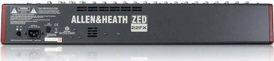 Allen & Heath ZED-22FX Analoge Konsole 16 Kanäle mit Phantom Power & 16 XLR-Eingänge