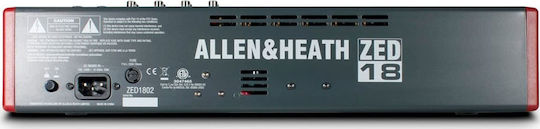 Allen & Heath ZED-18 Analoge Konsole 18 Kanäle mit Phantom Power & 10 XLR-Eingänge