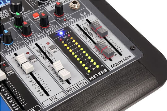 Power Dynamics PDM-S1204 172.624 Analoge Konsole 12 Kanäle mit Phantom Power & 6 XLR-Eingänge & Bluetooth