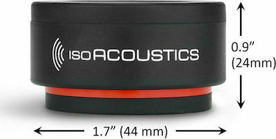 IsoAcoustics ISO-Puck Mini Αντικραδασμικά Πατάκια 44mm Σετ 8 Τεμαχίων σε Μαύρο Χρώμα