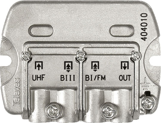 Televes 3 Inputs BI/FM-BIII/DAB-UHF Миксер 12-20-0007 404010