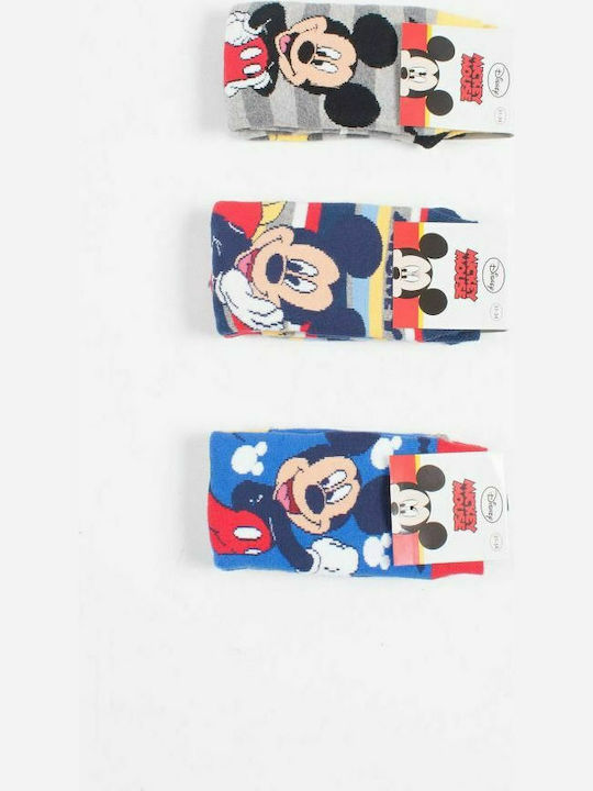 Disney Παιδικές Κάλτσες Μακριές Mickey Πολύχρωμες 3 Ζευγάρια
