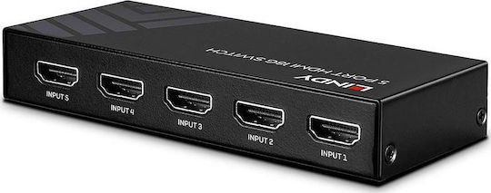 Lindy HDMI 5 Port 4K + Remote HDMI Switch 38233
