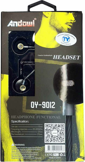 Andowl QY-9012 In-ear Handsfree Headphones with Connector 3.5mm Black