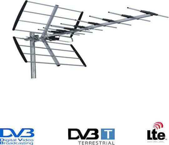 PowerPlus PS-20 Draußen TV-Antenne (keine Stromversorgung erforderlich) in Schwarz Farbe Verbindung mit Koaxialkabel