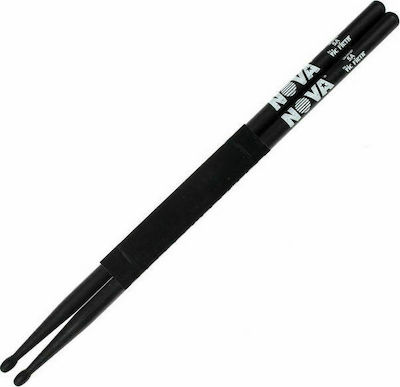 Vic Firth Hickory Μπαγκέτες Ντραμς Nova 5A με Σχήμα Μύτης Oval σε Μαύρο Χρώμα