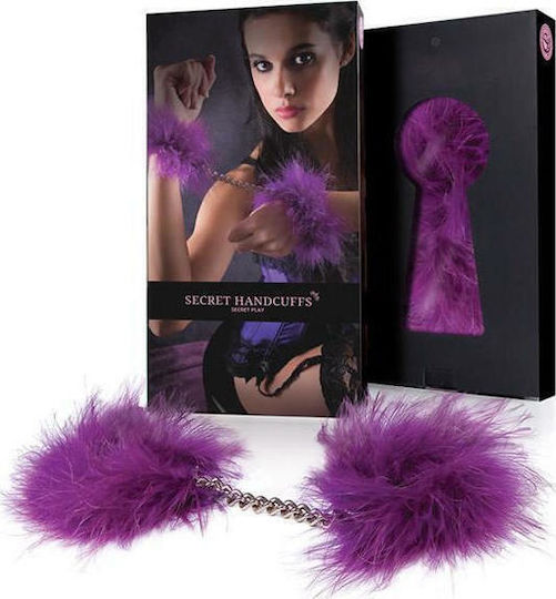 Secretplay Marabou Handcuffs Handcuffs in Purple Color
