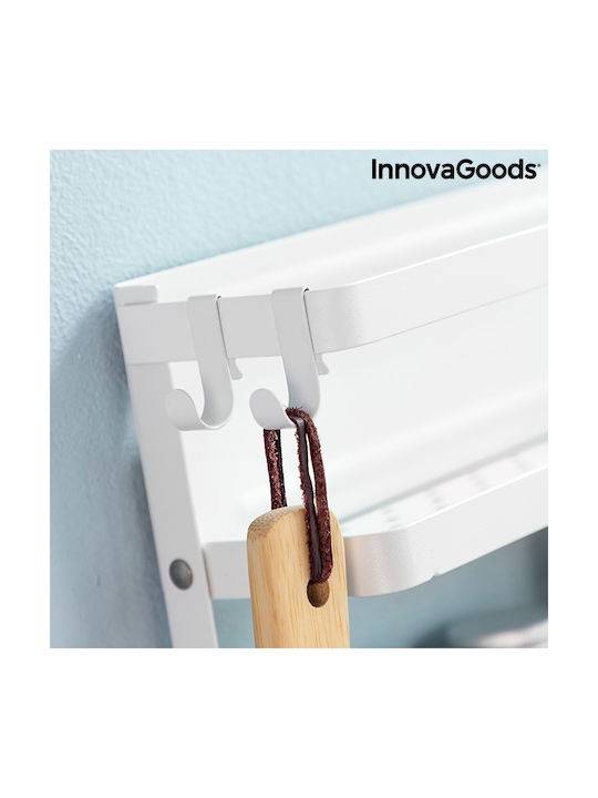 InnovaGoods Magorac Κρεμάστρα Κουζίνας Ξύλινη σε Λευκό Χρώμα 7.5x27x32cm