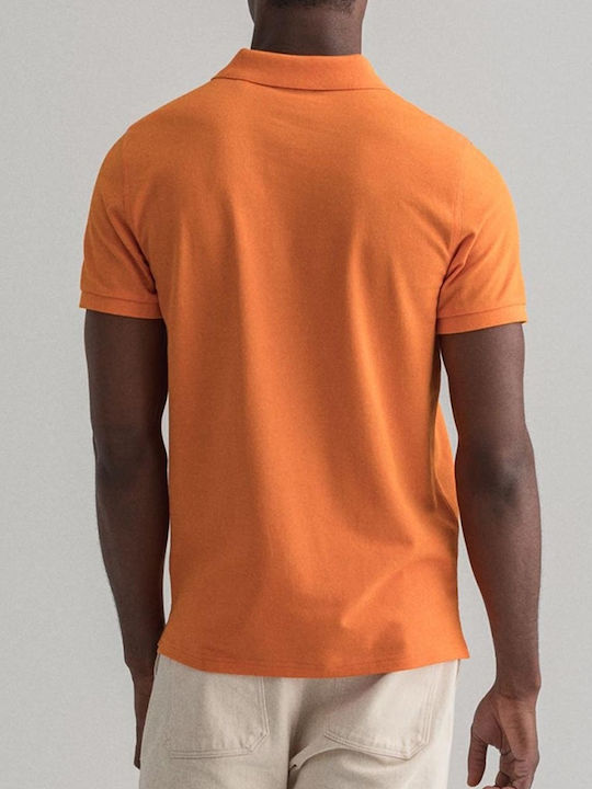 Gant Ανδρική Μπλούζα Κοντομάνικη Polo Πορτοκαλί