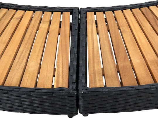 vidaXL Poolzubehör Schwarzer Spa / Whirlpool-Rahmen 56x289x124cm Schwarz