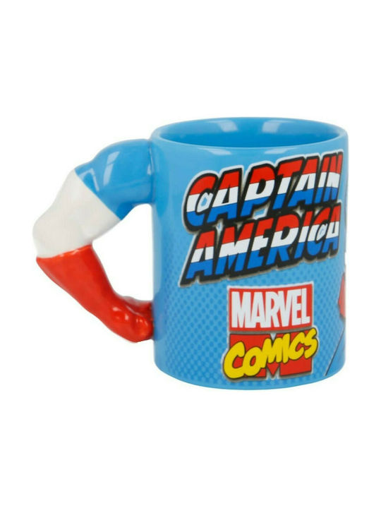 Stor Marvel Captain America Arm 3D Tasse Keramik Blau 330ml 1Stück