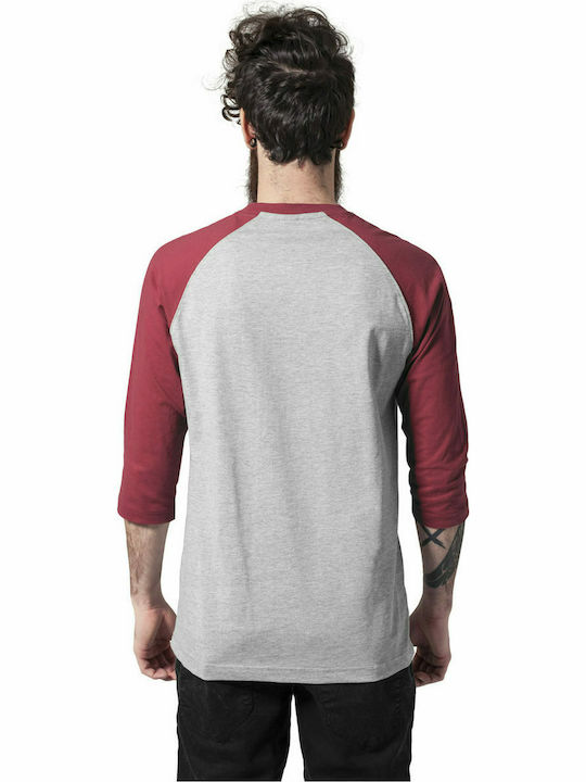 Urban Classics Herren Langarmshirt Gray / Red