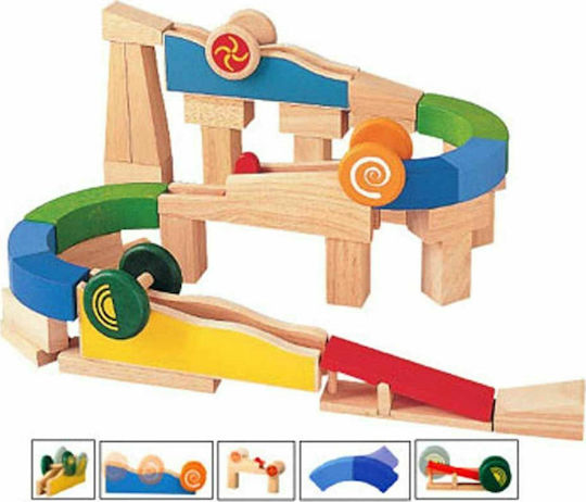 Plan Toys Blocks Building Material with Wheels Wooden for 4+ Years 36pcs