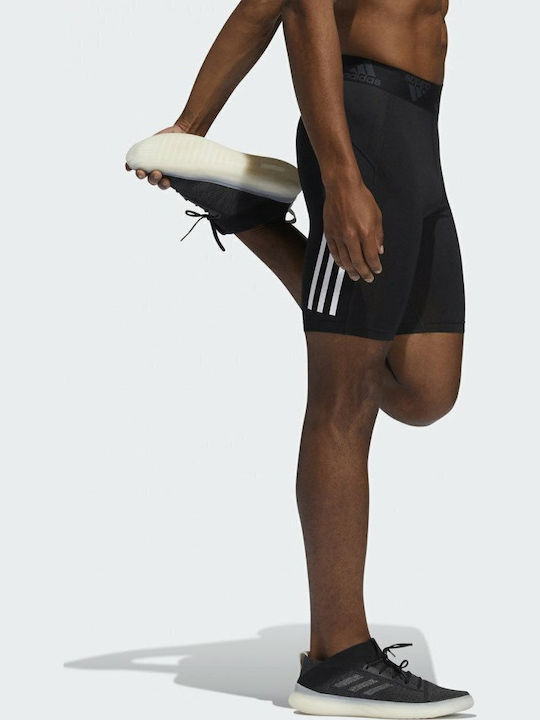 adidas TechFIt 3 Stripes Men's Sports Short Leggings Black