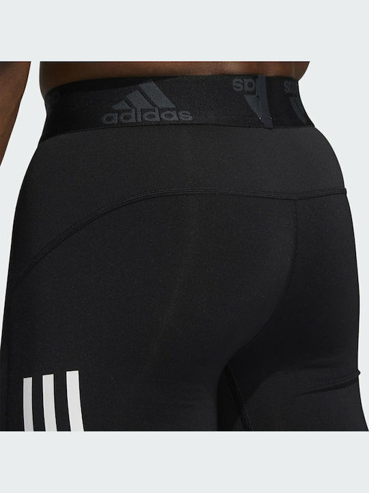 adidas TechFIt 3 Stripes Ανδρικό Αθλητικό Κολάν Compression Κοντό Μαύρο