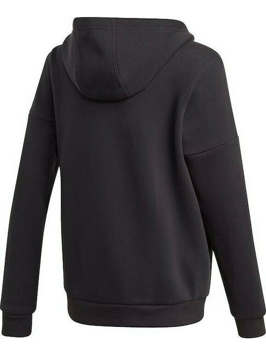 Fleece Παιδικό Φούτερ με Κουκούλα και Τσέπες Μαύρο Badge of Sport