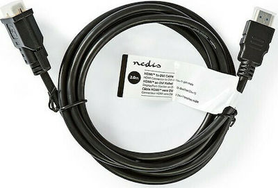 Nedis 2m DVI-D male to HDMI male Cable Black (CCGT34800BK20)