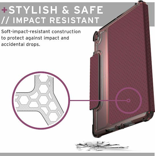 UAG U Lucent Flip Cover Ανθεκτική Aubergine Rose (iPad 2019/2020/2021 10.2'')
